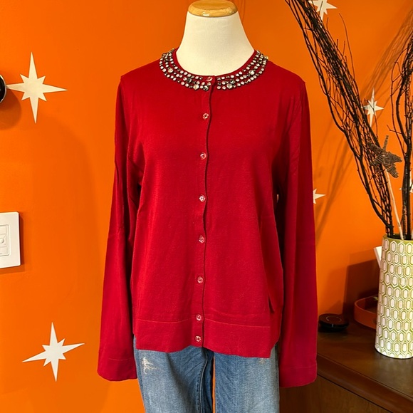 Ann Taylor Cotton Cardigan Size XL - Picture 2 of 8